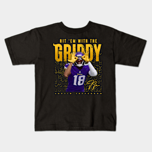 Justin Jefferson Minnesota Vikings Kids T-Shirt - Justin Jefferson Griddy by Juantamad